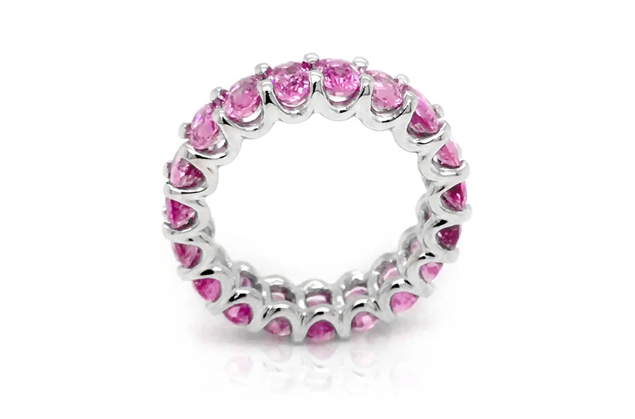 Eternity Ring Pink Sapphires & Gold