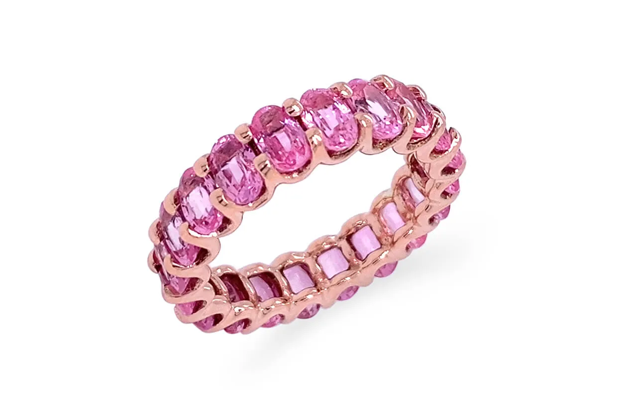 Eternity Ring Pink Sapphires & Gold