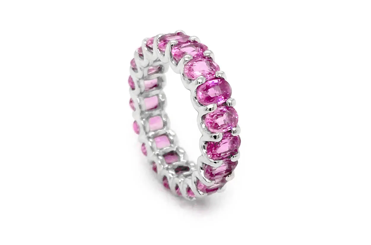 Eternity Ring Pink Sapphires & Gold