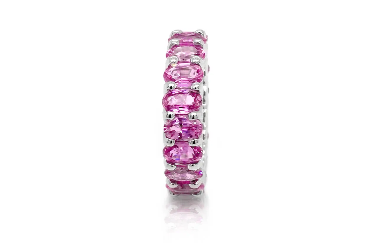 Eternity Ring Pink Sapphires & Gold