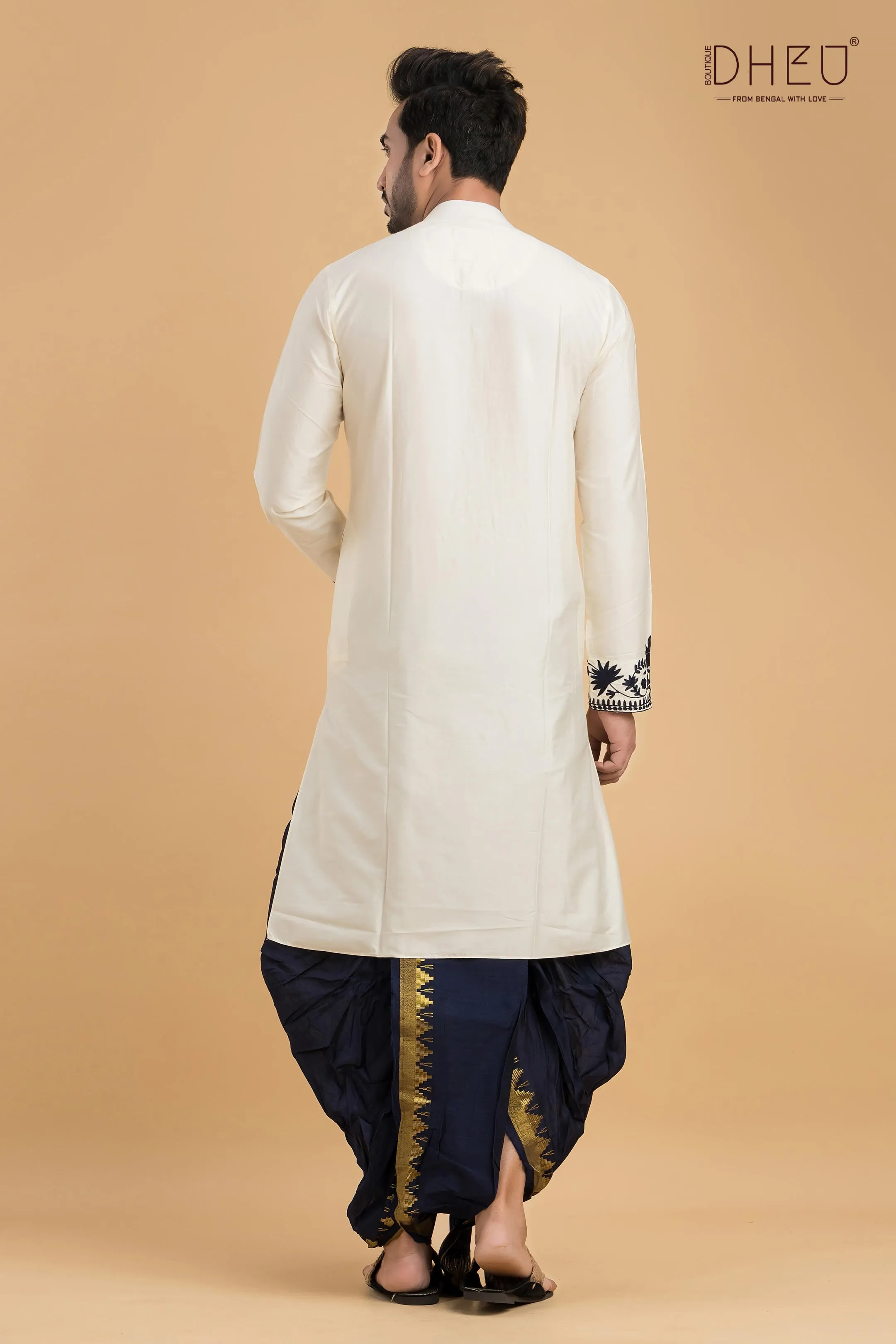 Premium Designer Silk Kurta & Optional Dhoti Set