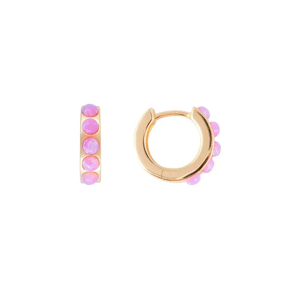 Fairley Pink Opal Crystal Huggies