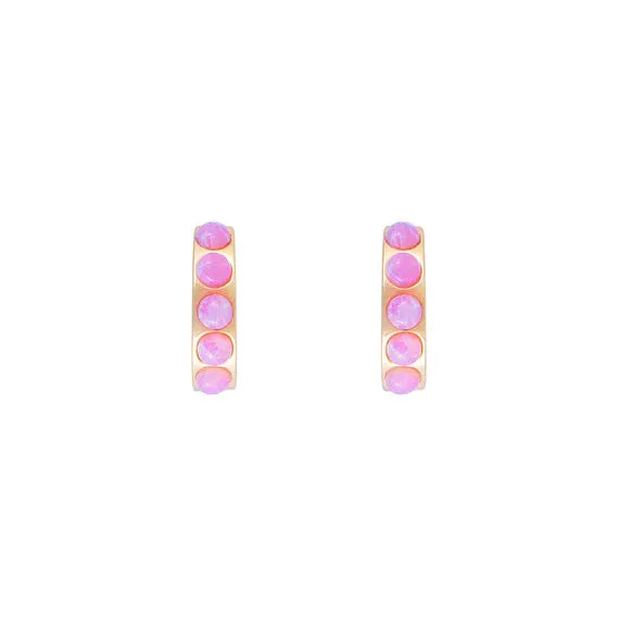 Fairley Pink Opal Crystal Huggies