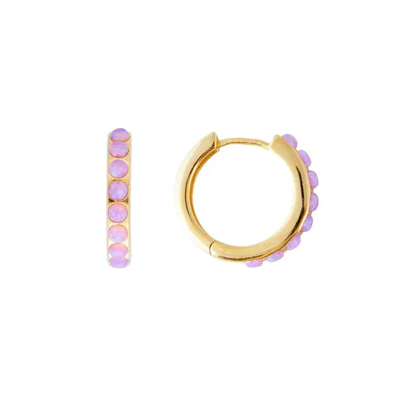 Fairley Pink Opal Crystal Midi Hoops