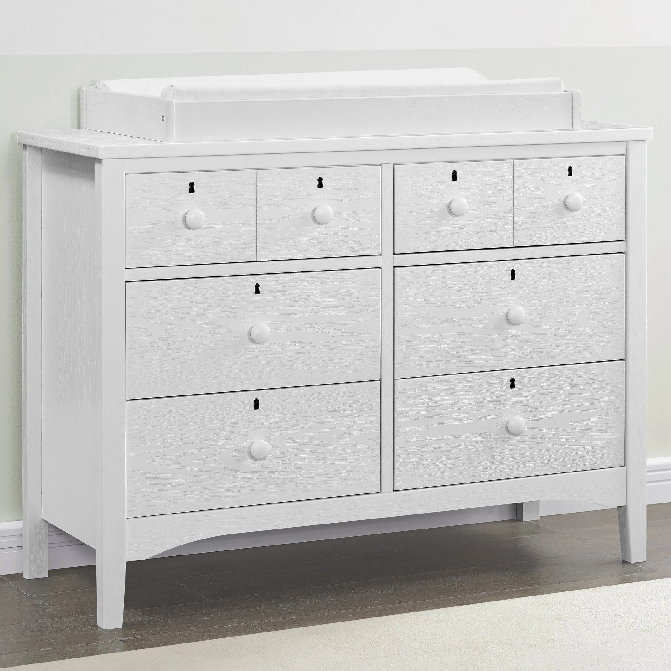 Farmhouse 6 Drawer Dresser with Interlocking Drawers