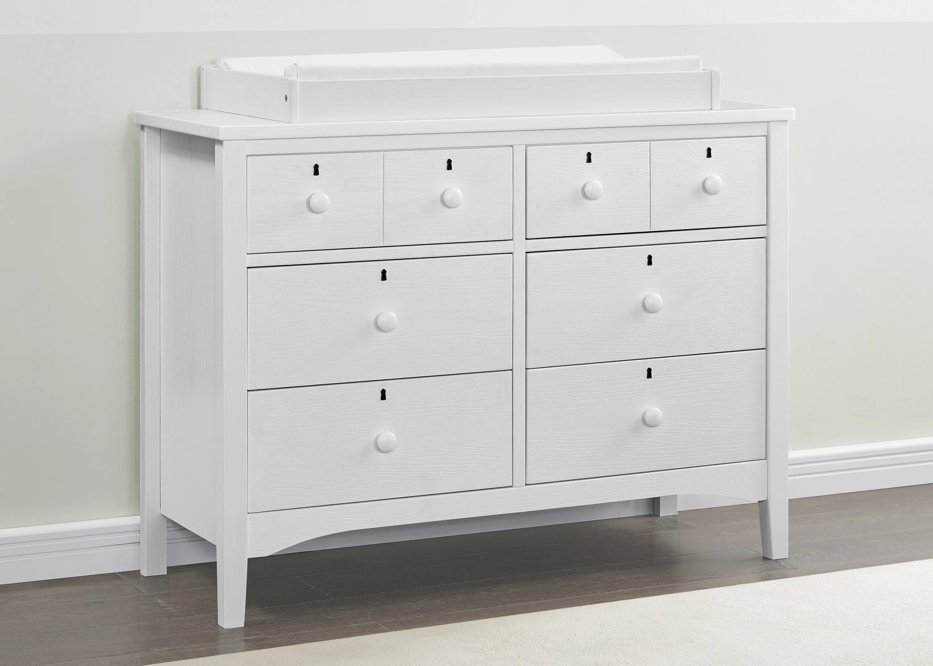 Farmhouse 6 Drawer Dresser with Interlocking Drawers
