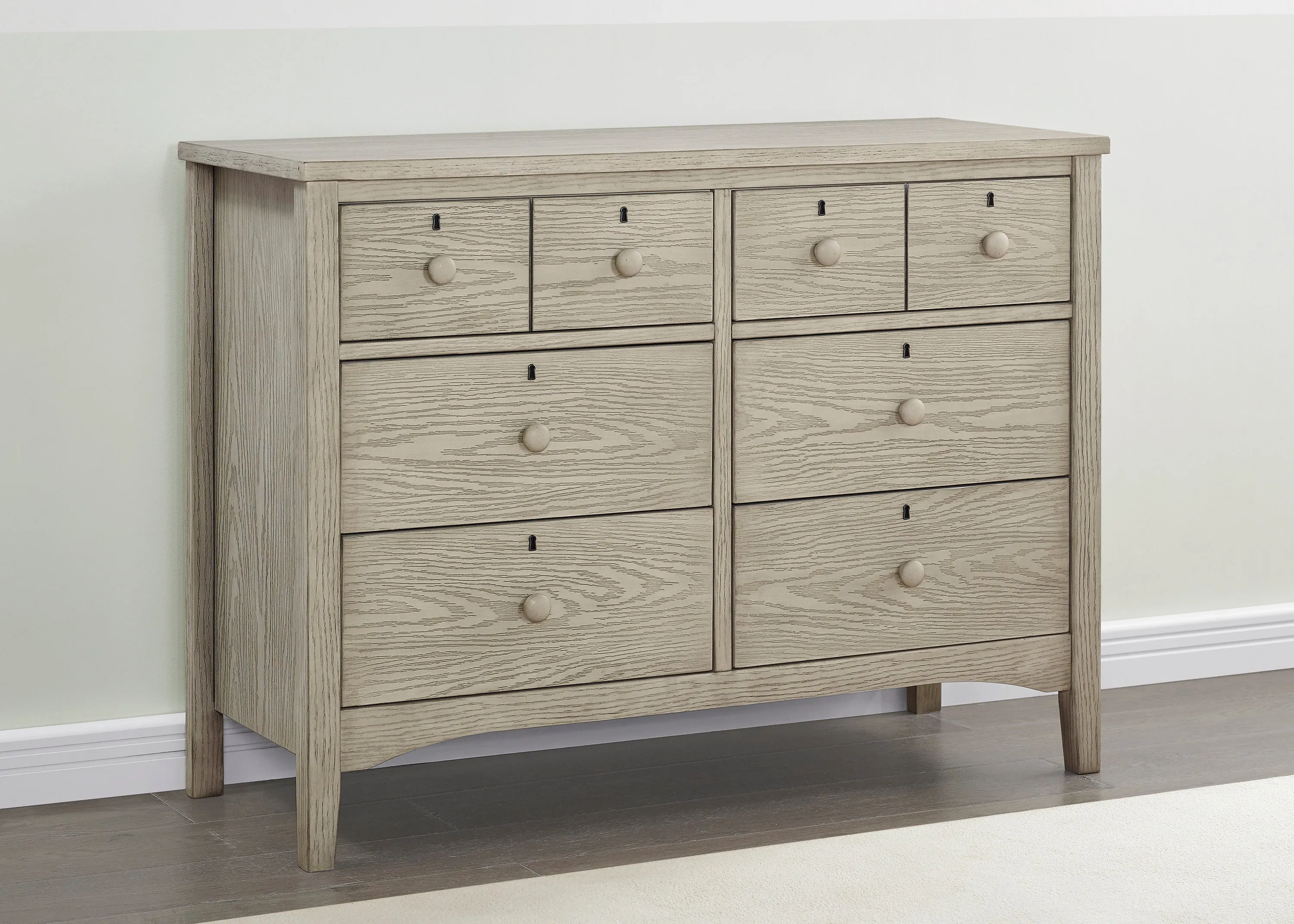 Farmhouse 6 Drawer Dresser with Interlocking Drawers