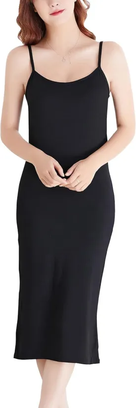 FEOYA Women Full Slip for Under Dress Adjustable Spaghetti Strap Cami Dress Nightgown Chemise