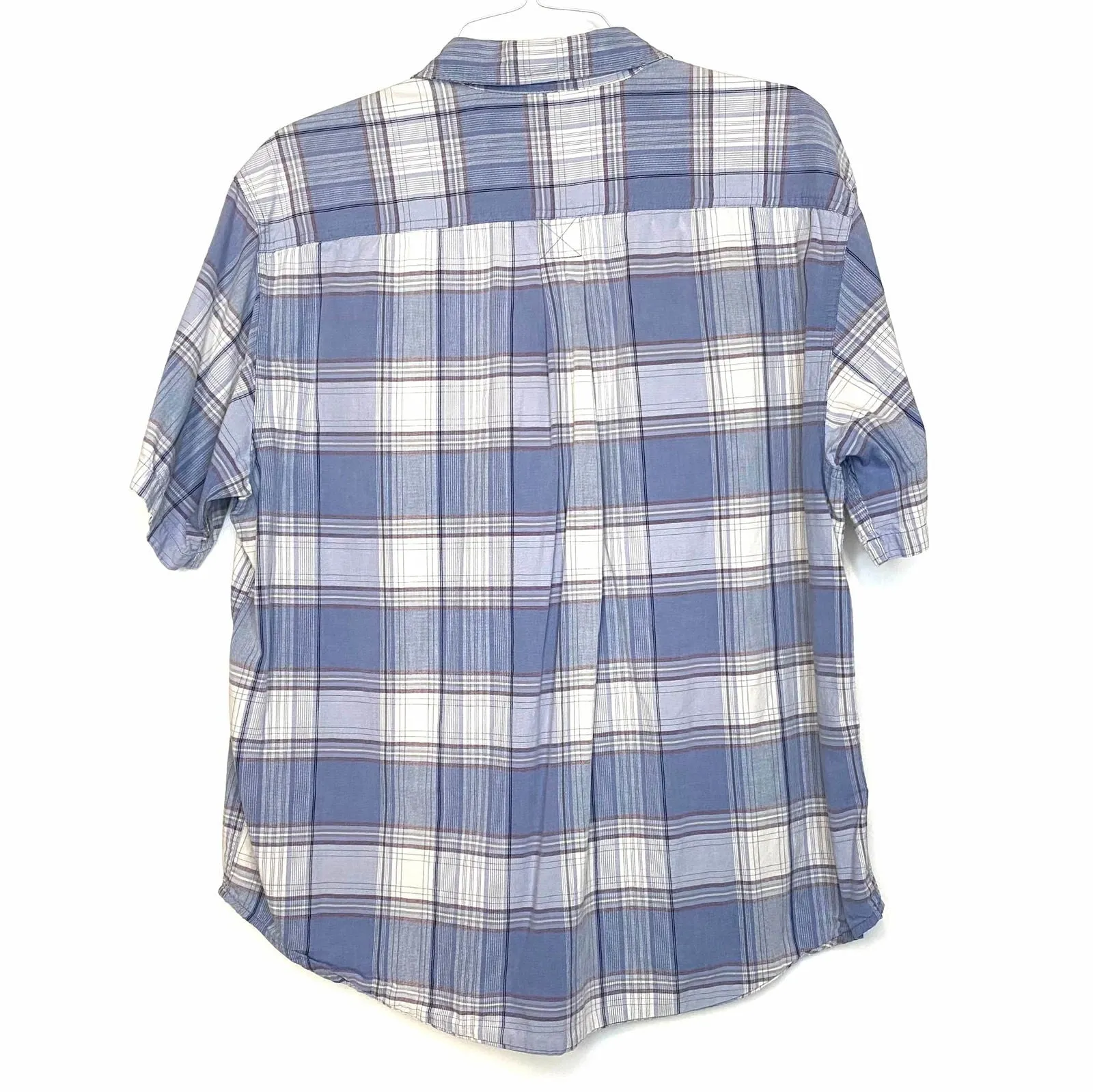 Fieldmaster Mens Size XL Blue Brown Plaid Casual Shirt s/s Pre-Owned