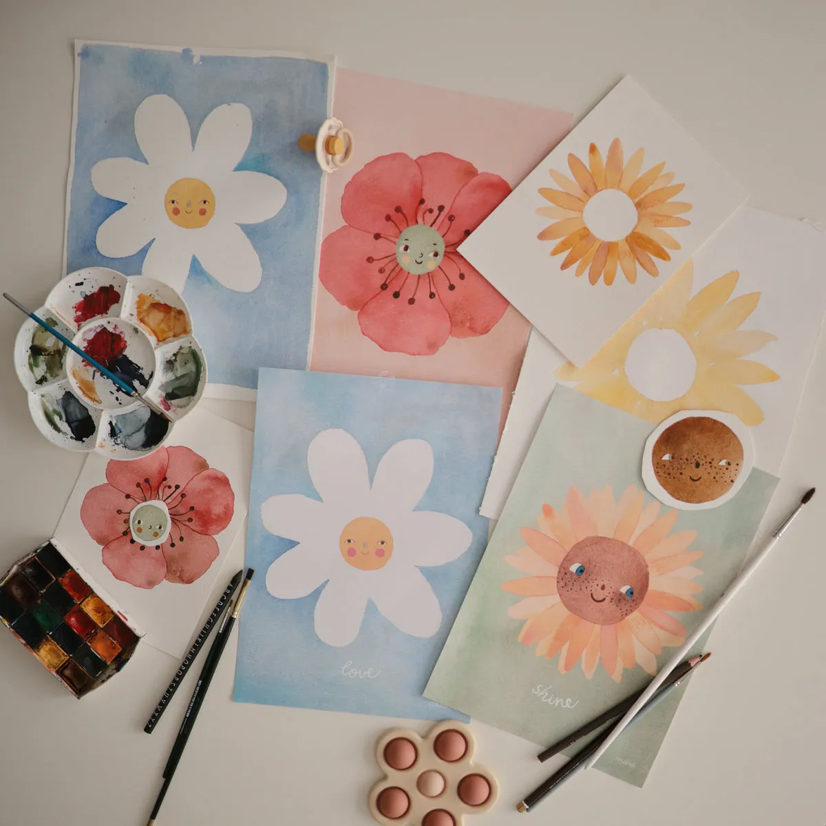 Floral Poster Set - Bloom   Love   Shine