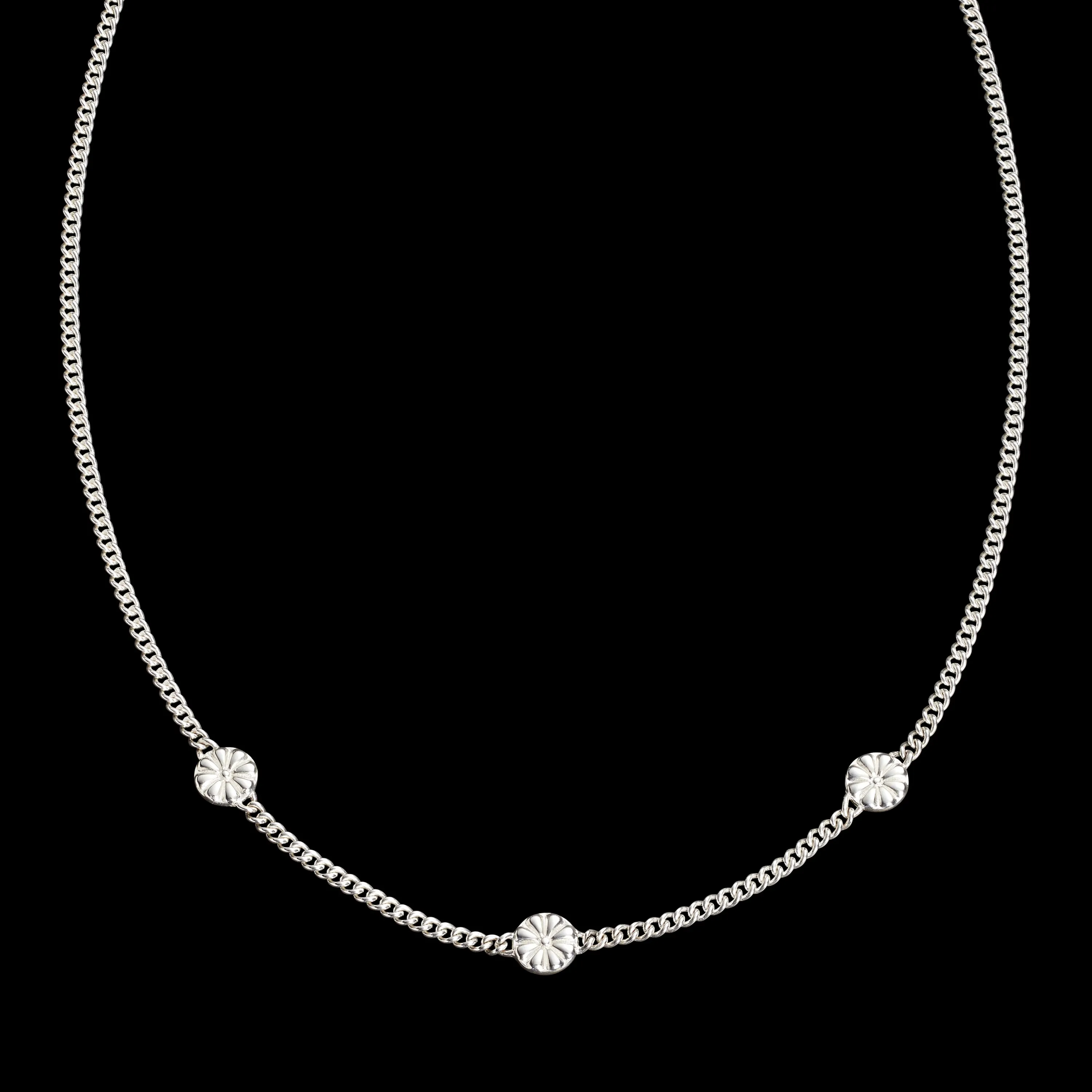 Flower Path Necklace - Sterling Silver - 16"