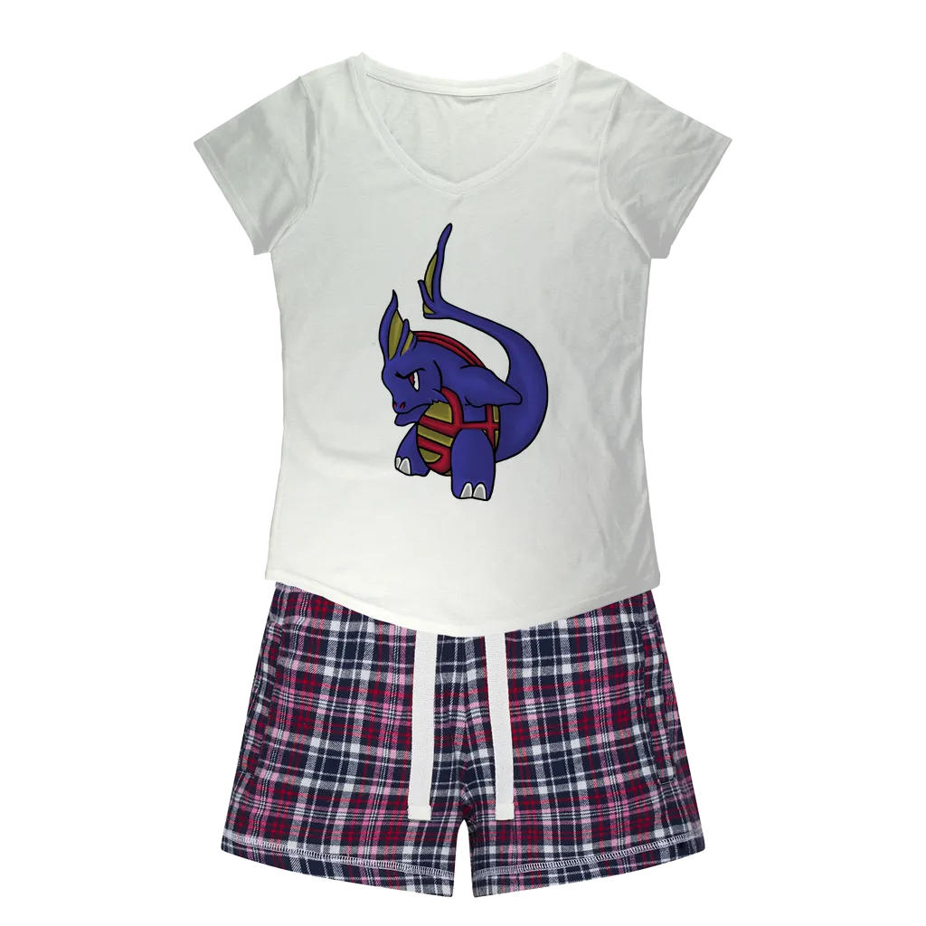Flozor Women's Sleepy Tee and Flannel Short