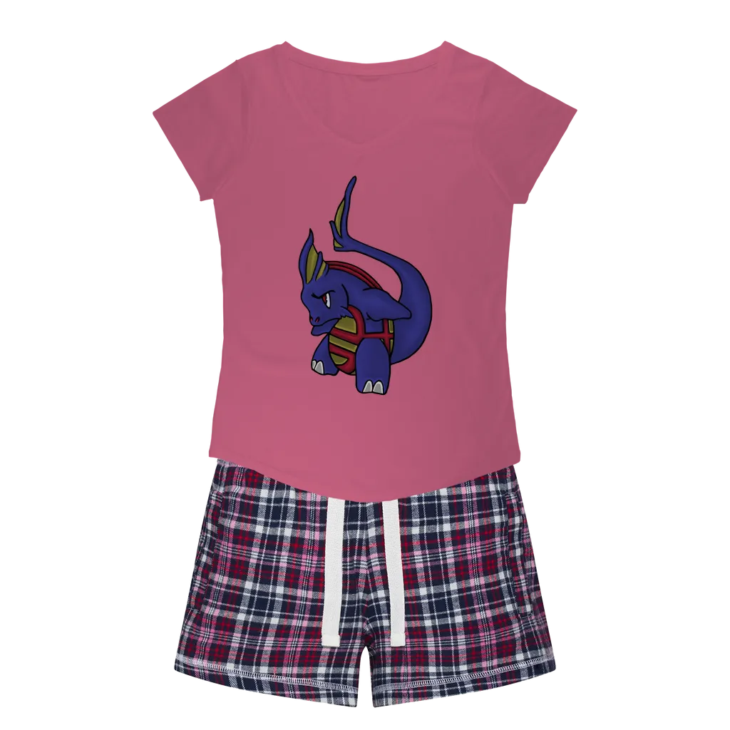 Flozor Women's Sleepy Tee and Flannel Short