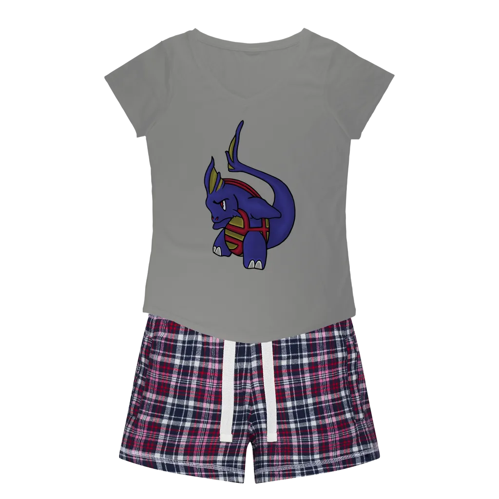 Flozor Women's Sleepy Tee and Flannel Short