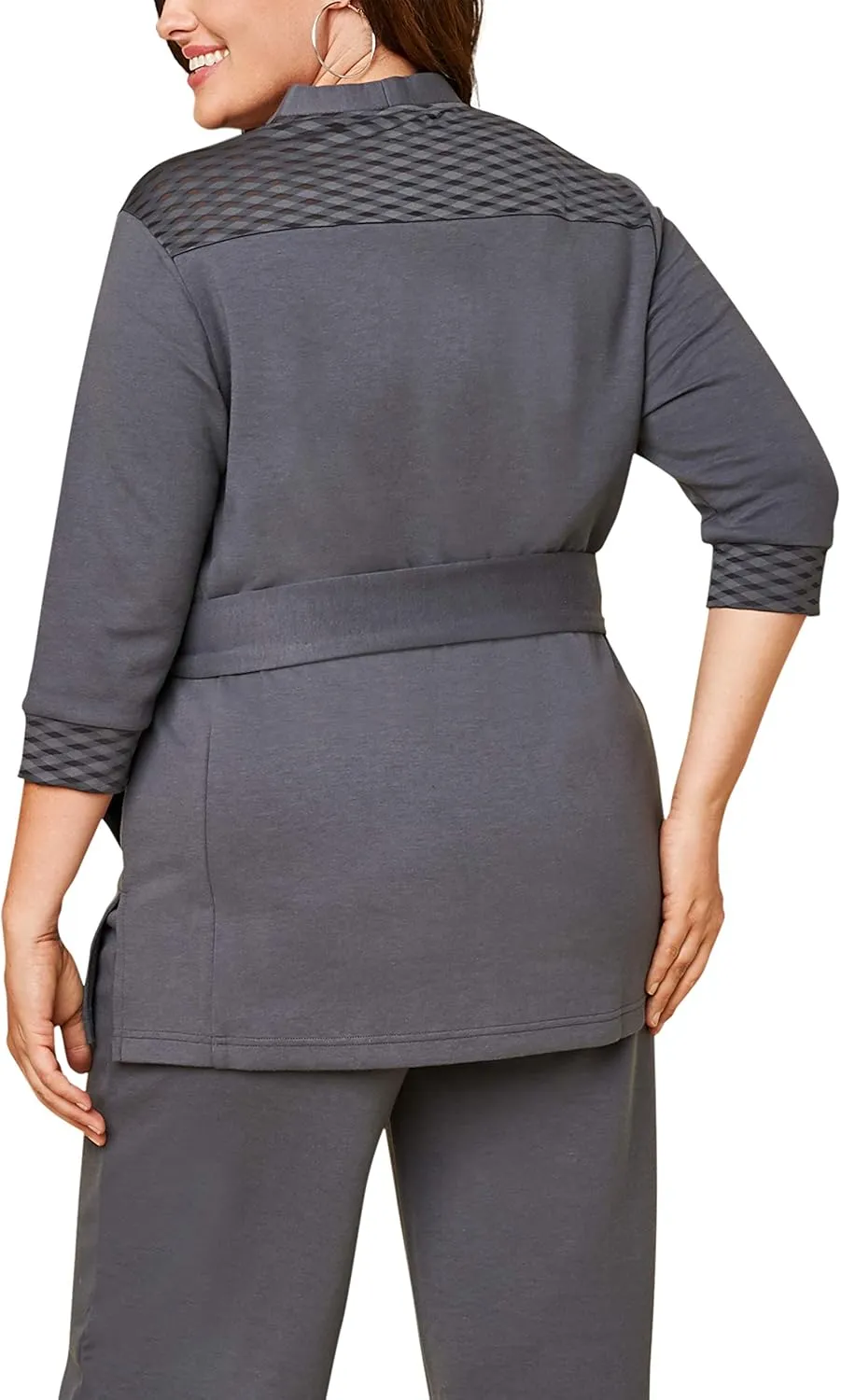 Fruit of the Loom Women's Plus Size  Sleeve Stretch Tie Jacket