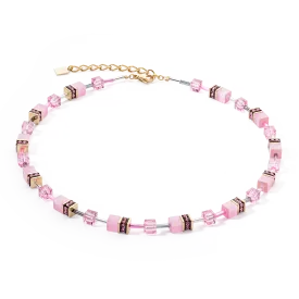 GeoCUBE® Iconic Mono Gold necklace pink