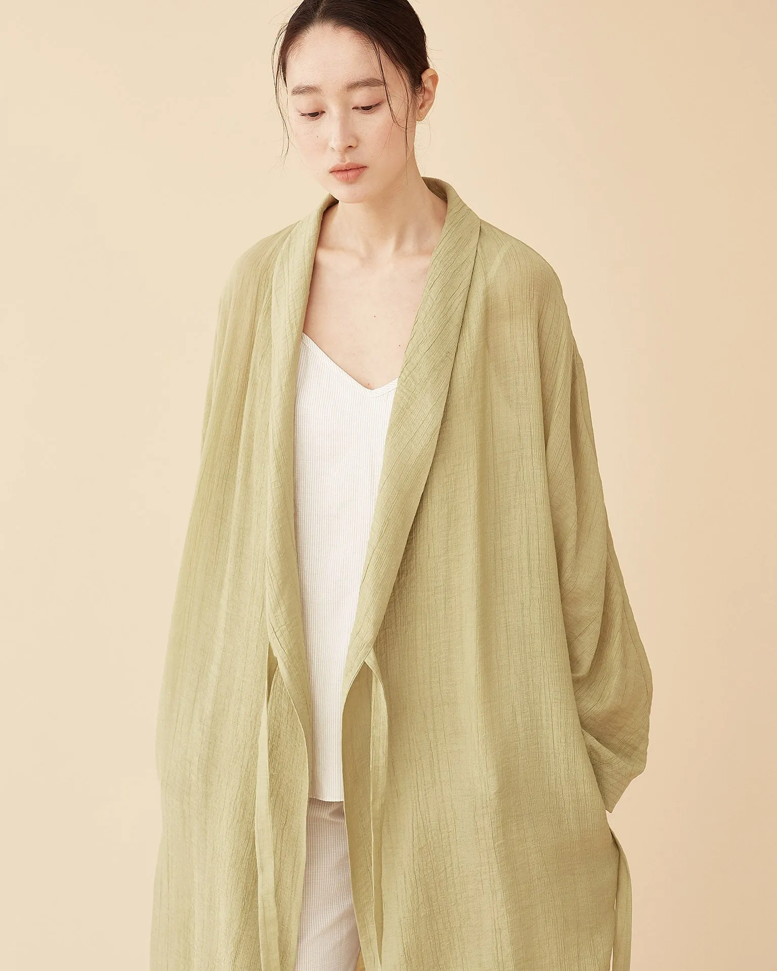 George Shawl Collar Robe / Green Tea