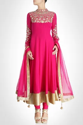 GOTA SAINI ANARKALI COLLECTION: PINK