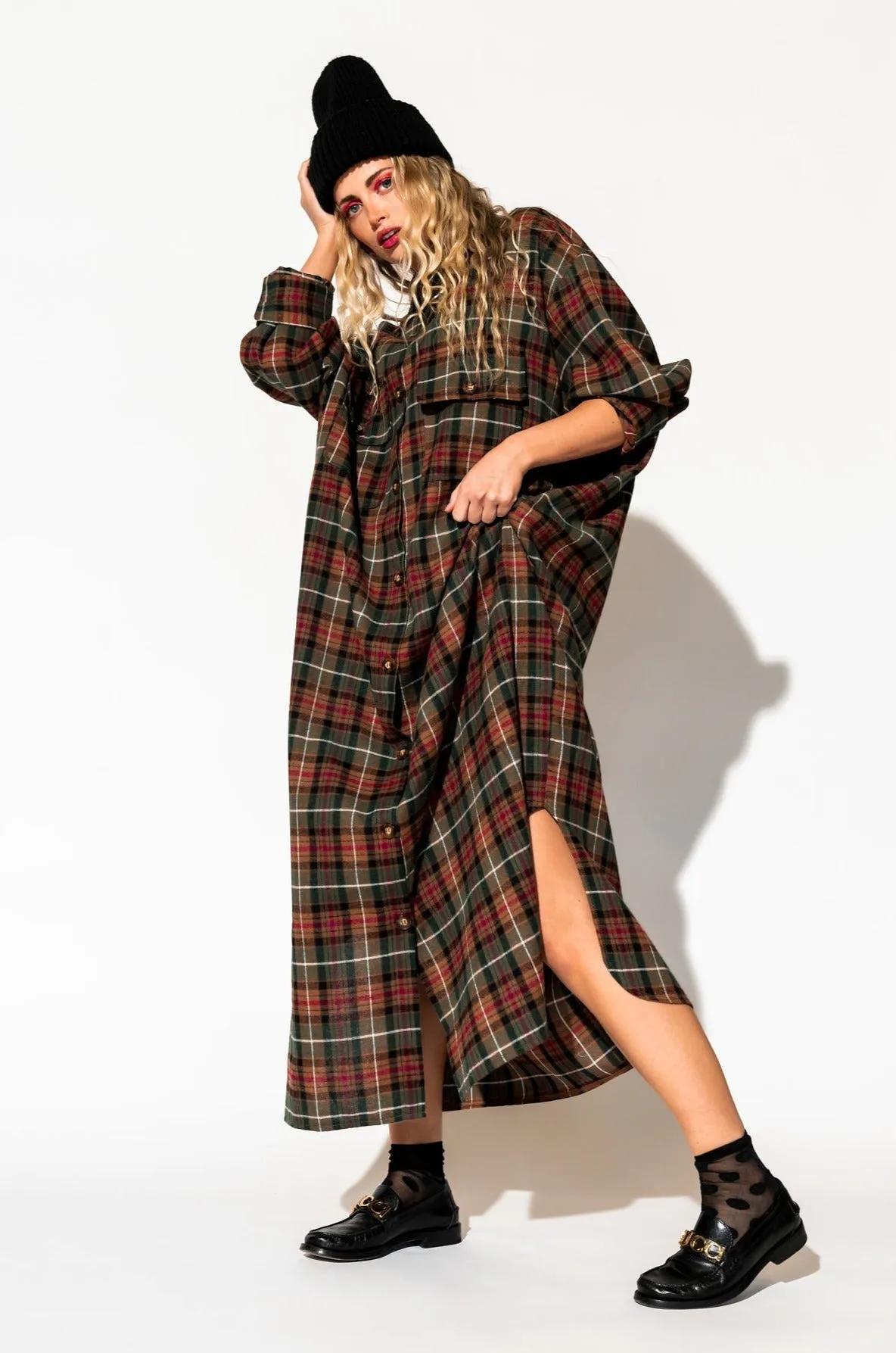 Flannel Grunge Goddess Dress/Duster with Optimal Modifiers