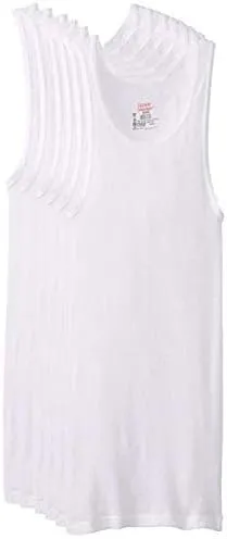 Hanes Men's, Moisture-Wicking Ribbed, Lightweight Cotton Tank Undershirts, Multi-Pack