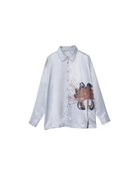 Harmony Elegant Satin Shirt / 薄墨(gray)
