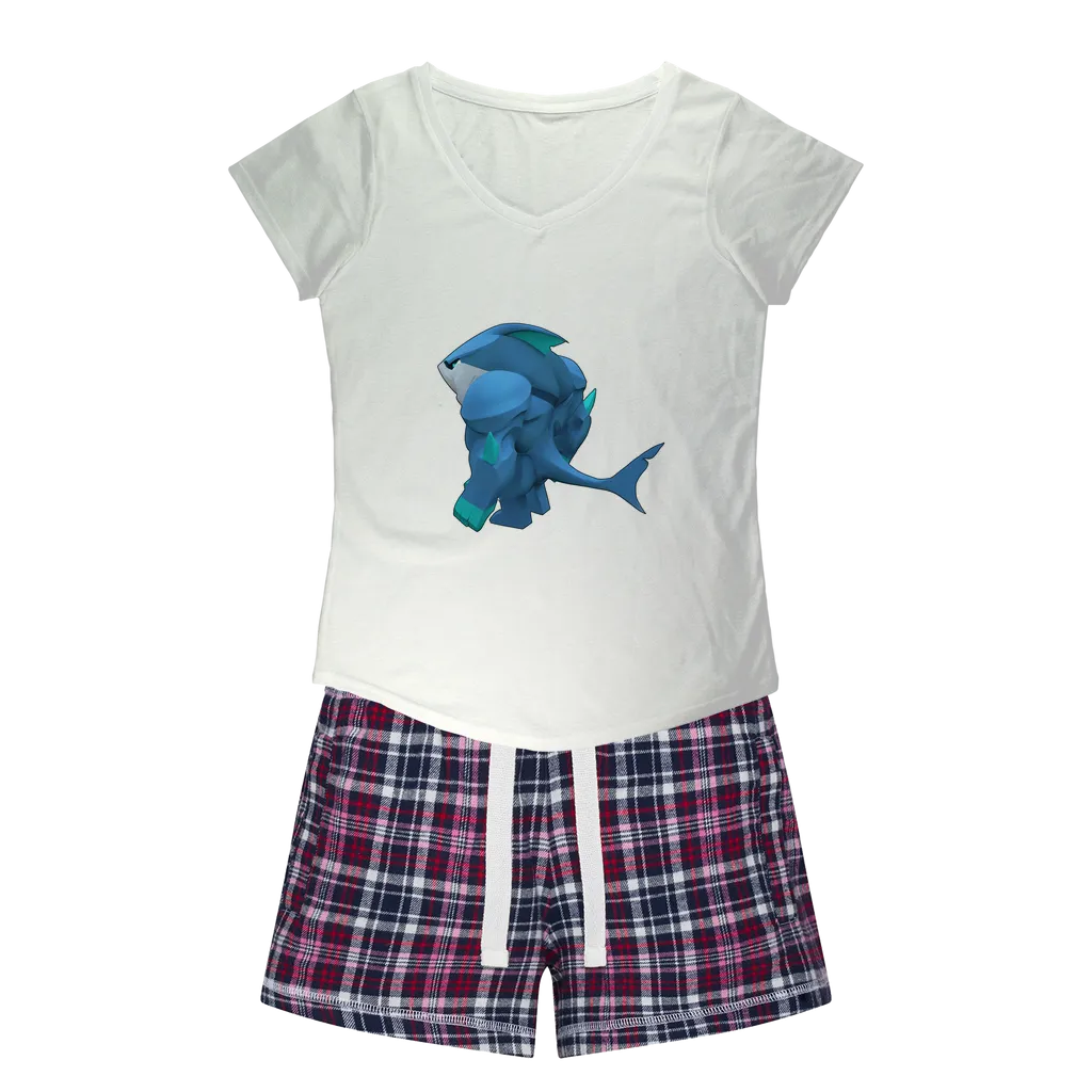Ice Shark Women's Sleepy Tee and Flannel Short
