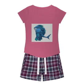 Ice Shark Women's Sleepy Tee and Flannel Short