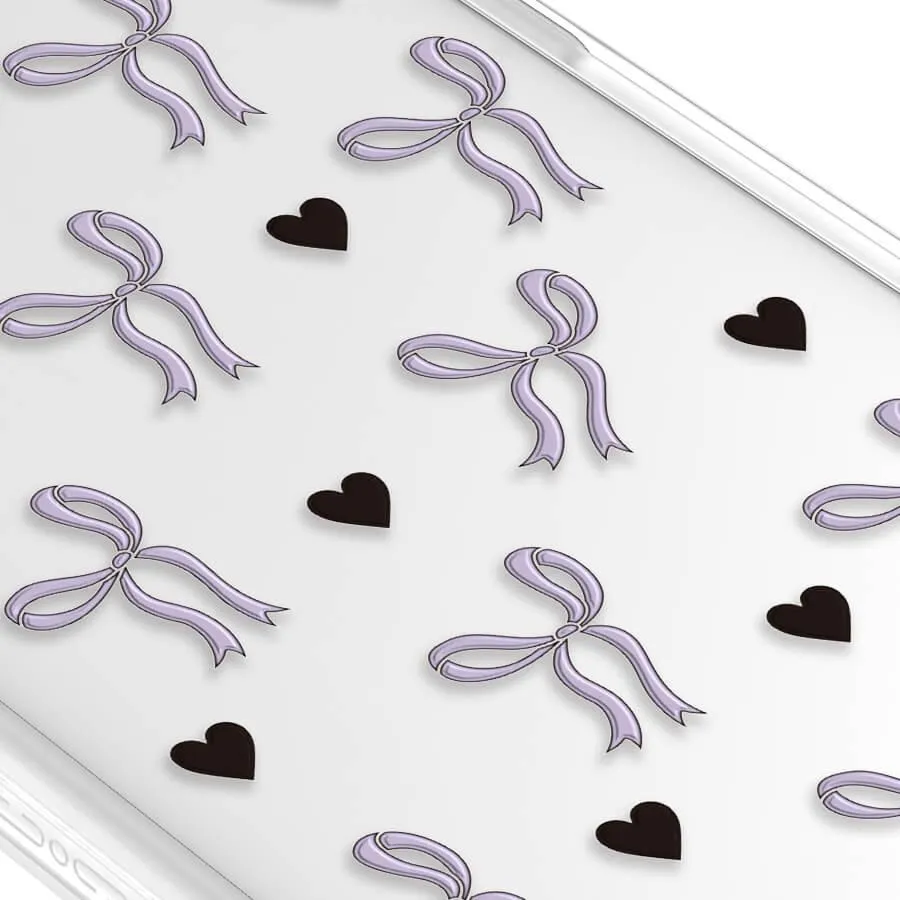 iPhone 12 Purple Ribbon Heart Phone Case MagSafe Compatible