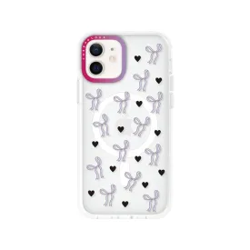 iPhone 12 Purple Ribbon Heart Phone Case MagSafe Compatible