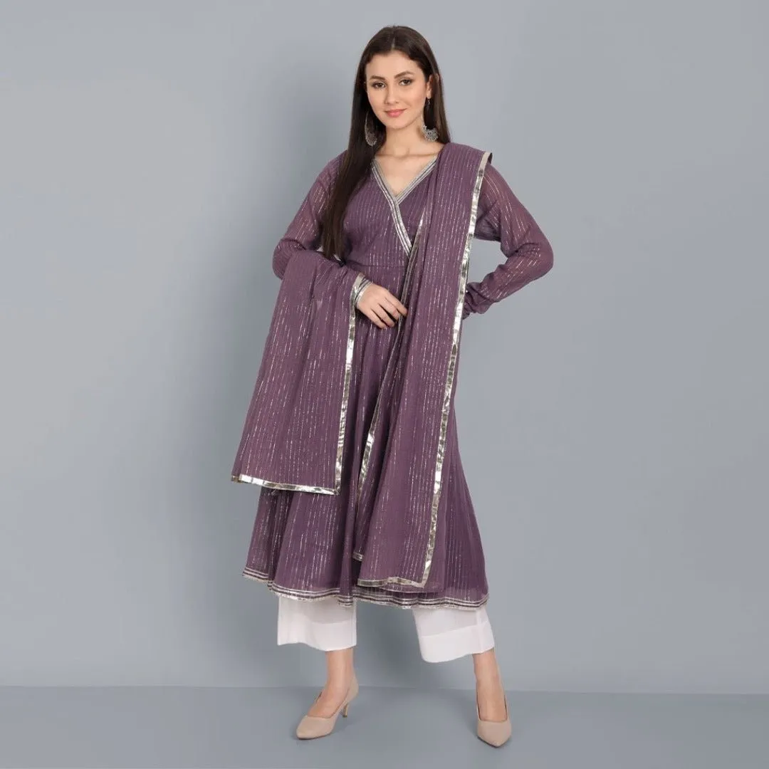 Kaasni Anarkali with Dupatta - Set of 3