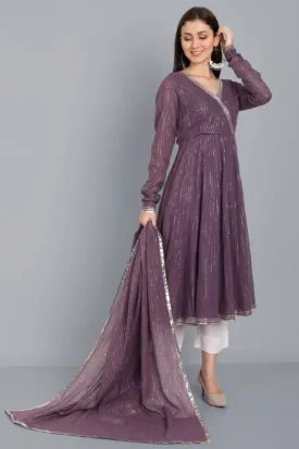 Kaasni Anarkali with Dupatta - Set of 3