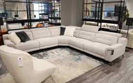 Kaycee Modern Fabric Sectional with Recliner