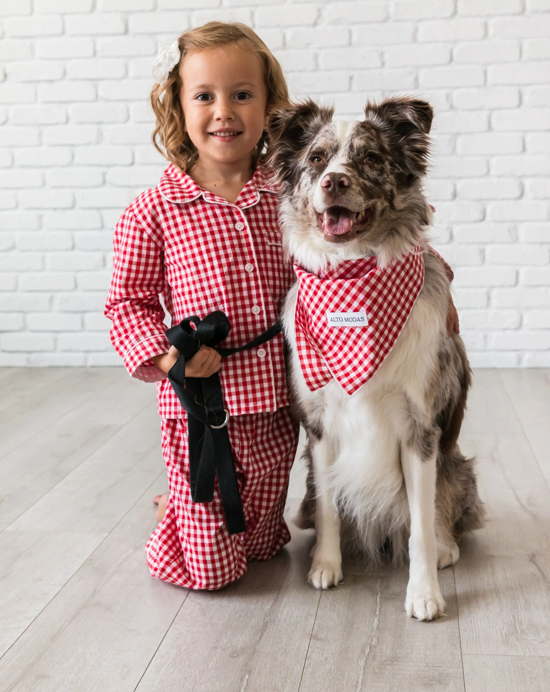 Kid’s Red Gingham Lounge Set