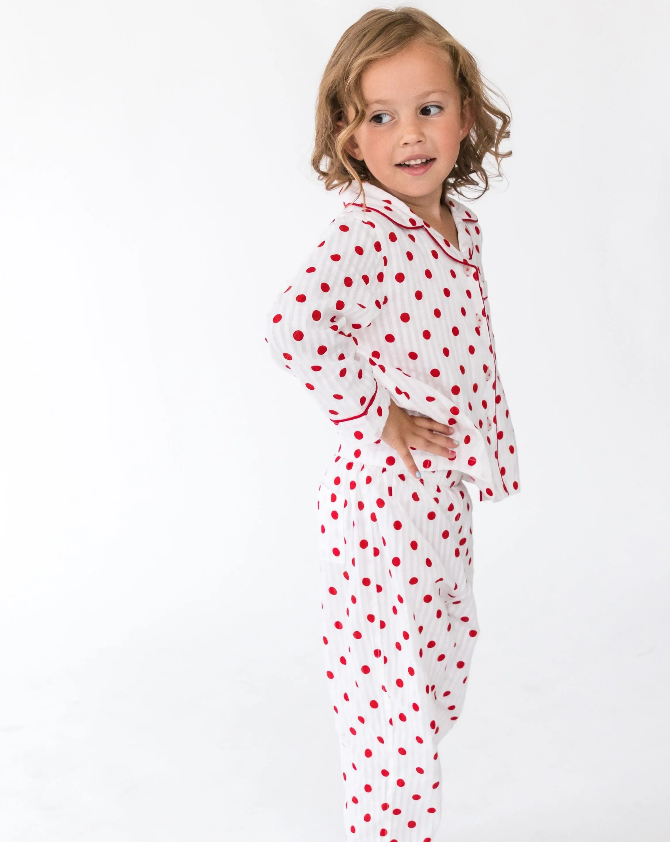 Kid’s Seersucker Dots Lounge Set