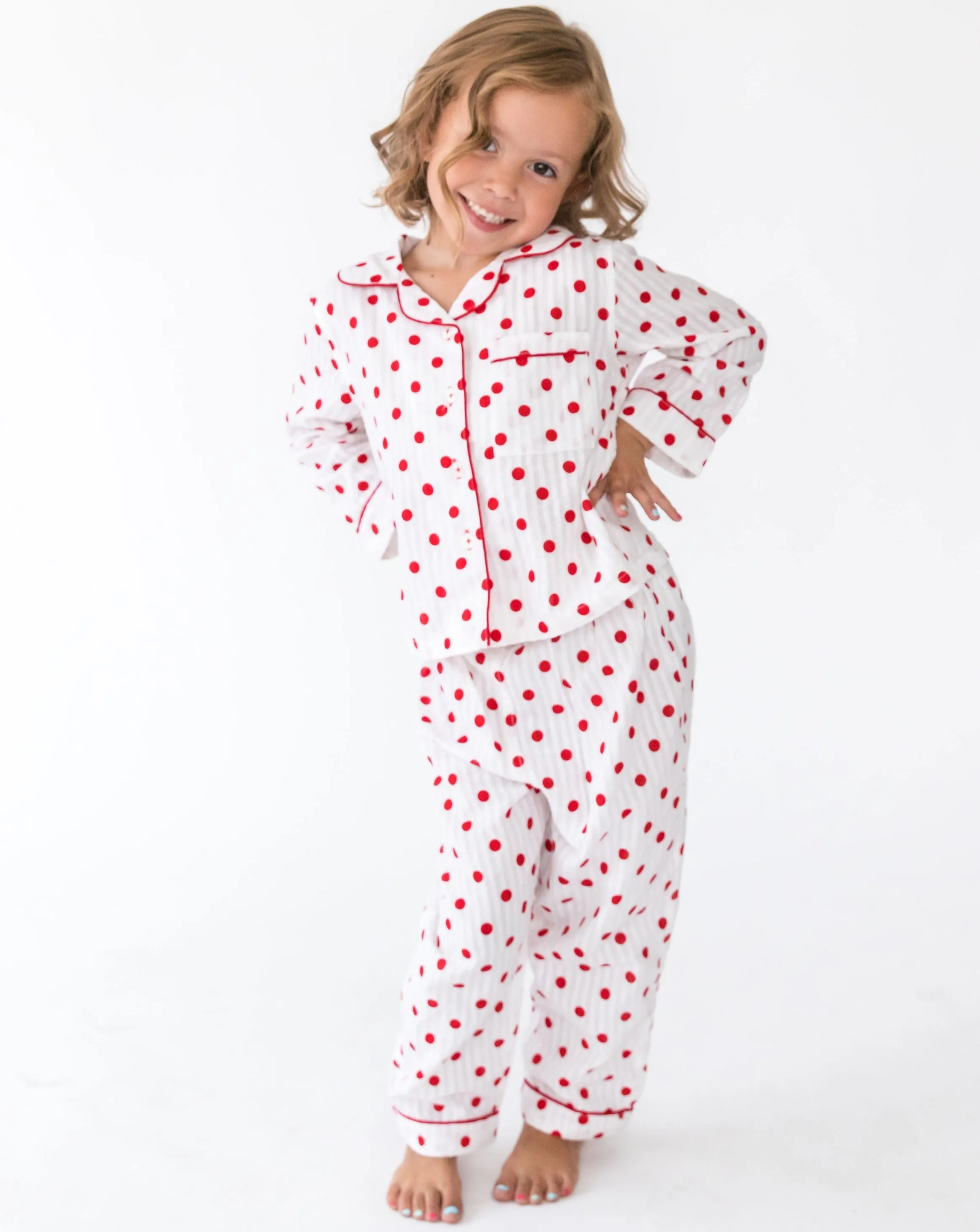 Kid’s Seersucker Dots Lounge Set