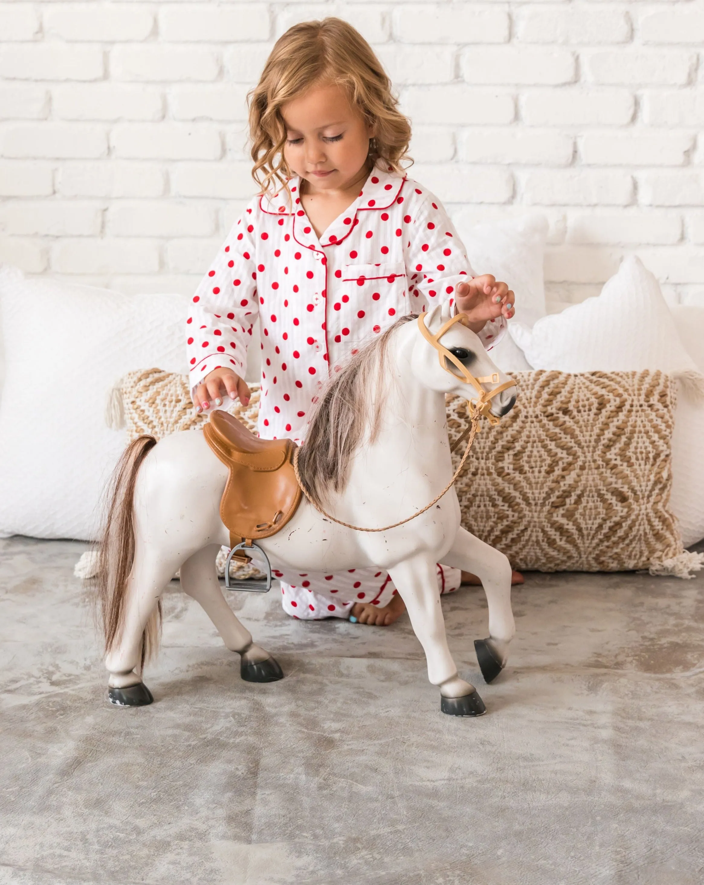 Kid’s Seersucker Dots Lounge Set