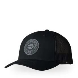 LaCrosse Black Rubber Patch Trucker Hat