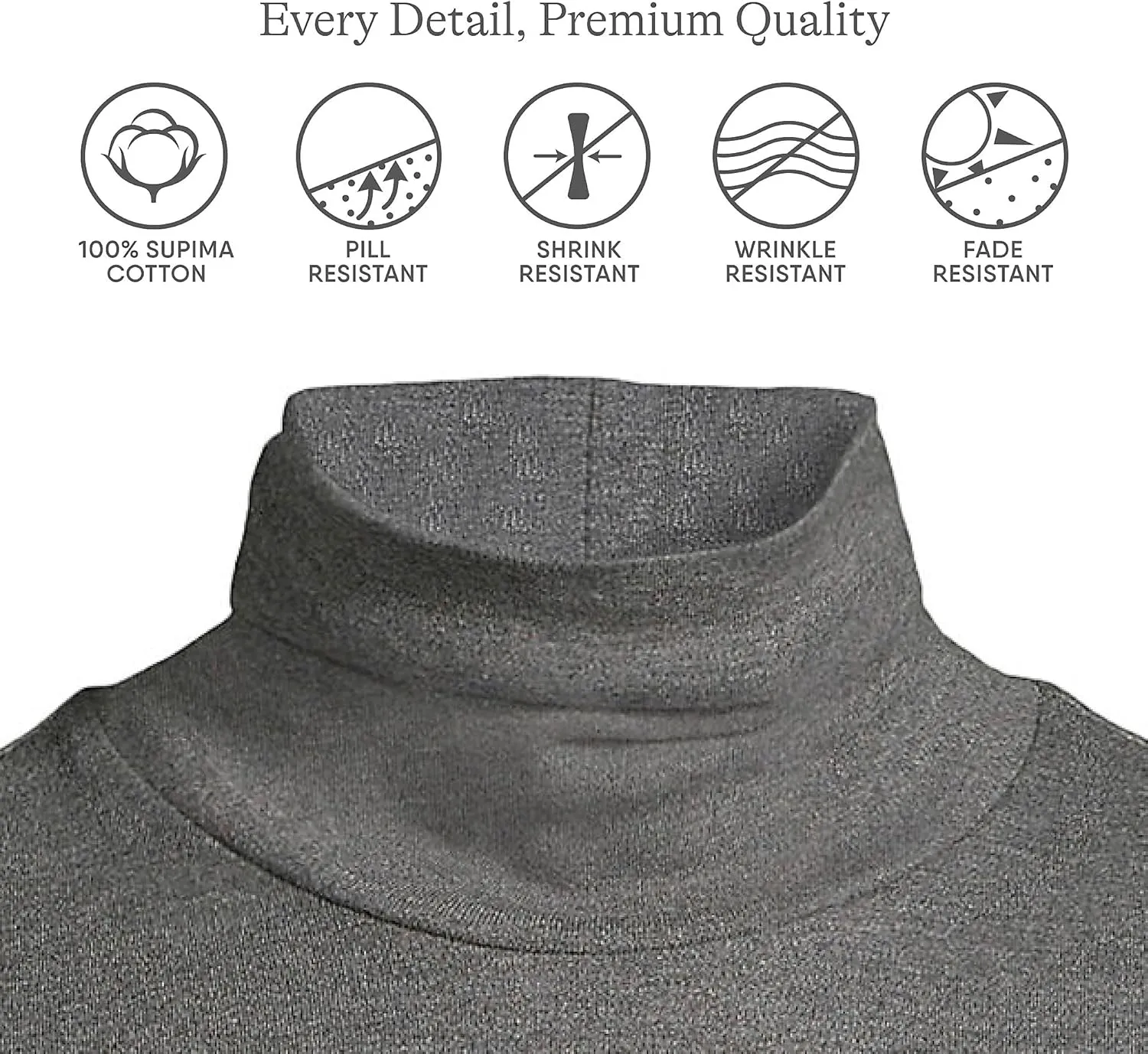 Lands' End Women's American-Grown Supima Cotton Fitted Long Sleeve Turtleneck