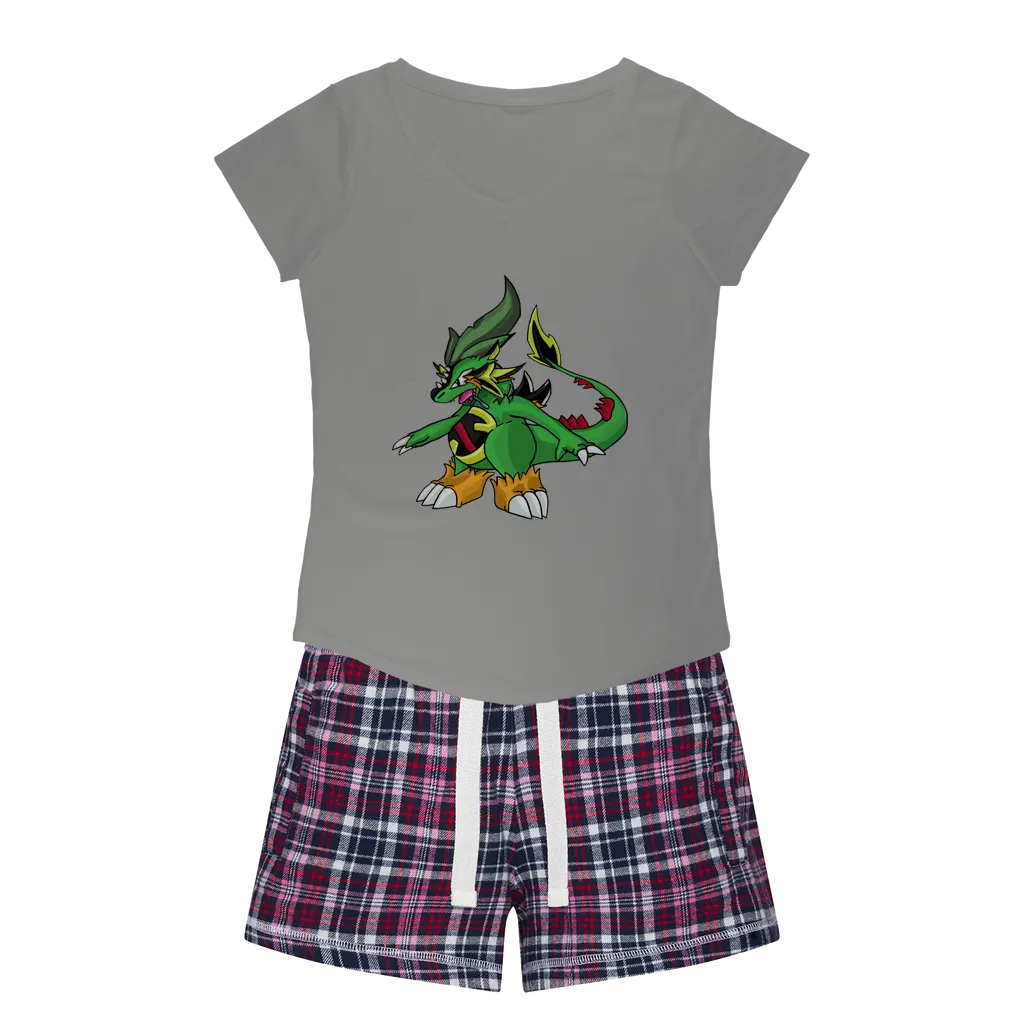 Ledinaking Women's Sleepy Tee and Flannel Short