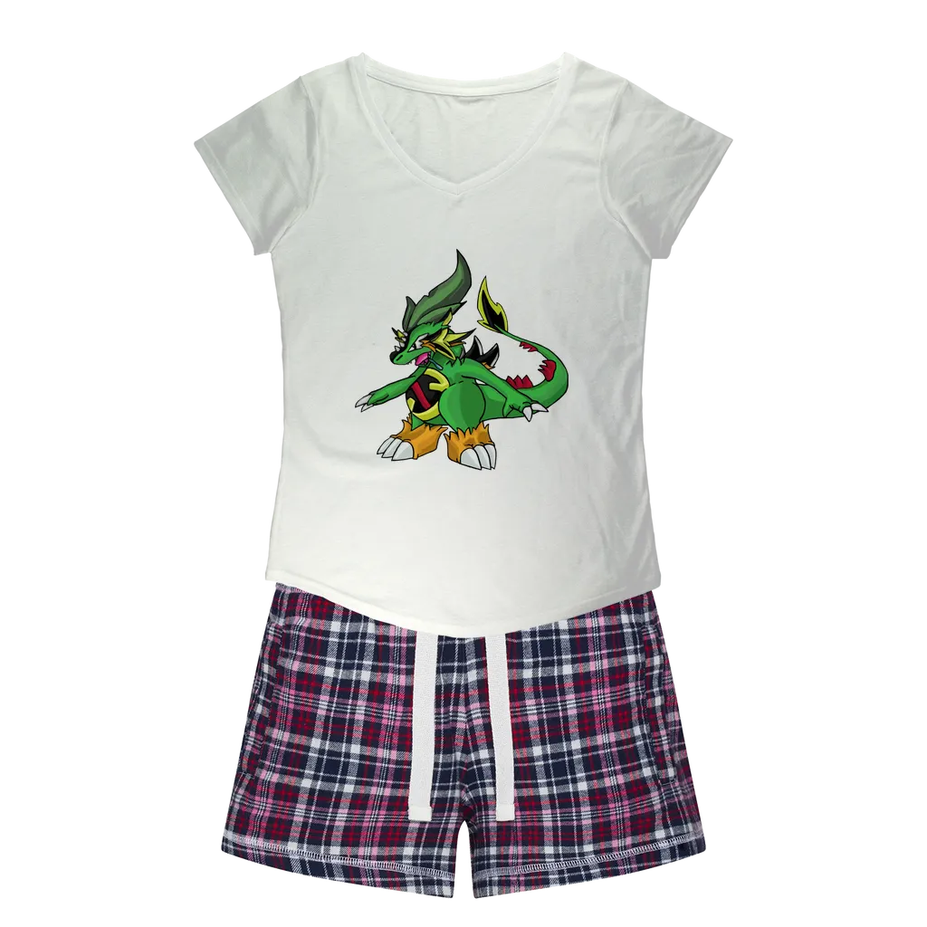 Ledinaking Women's Sleepy Tee and Flannel Short