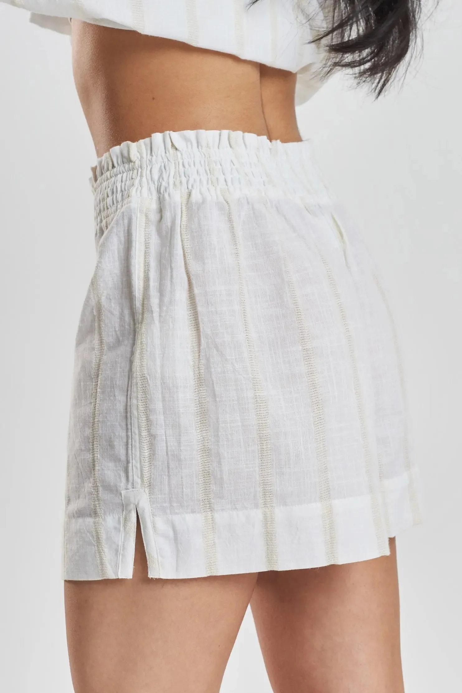 Lomandra Ethical-Cotton Pyjama Shorts - Summer Sand Beige