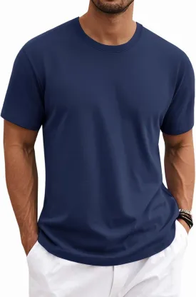 MAGNIVIT Men's Shirts Short Sleeve Cotton T-Shirt Crew Neck Light Tees Classic Basic Casual Tops Plain Soft Shirt