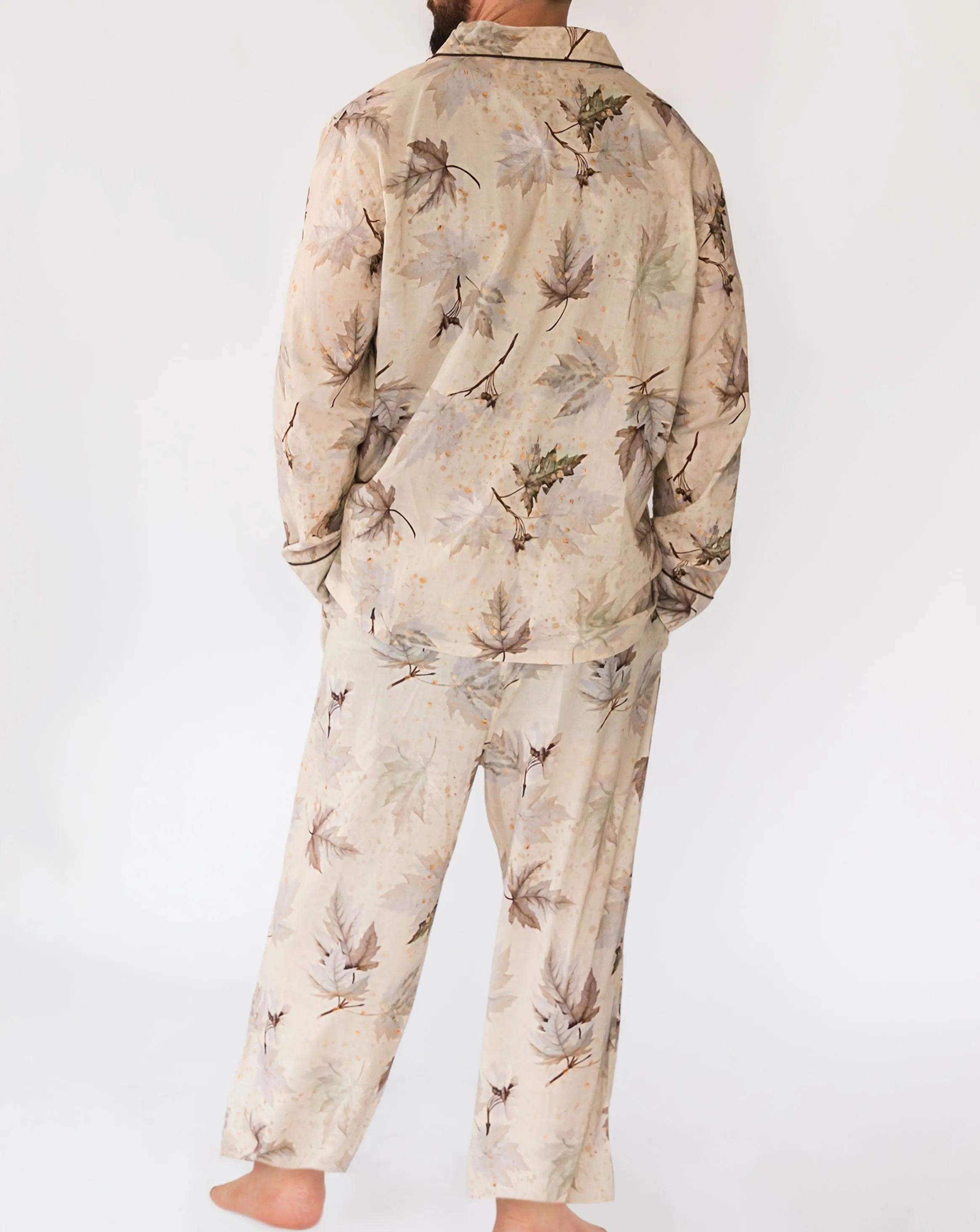 Matthew Maple Men’s Long Sleeve Shirt & Pajama Set