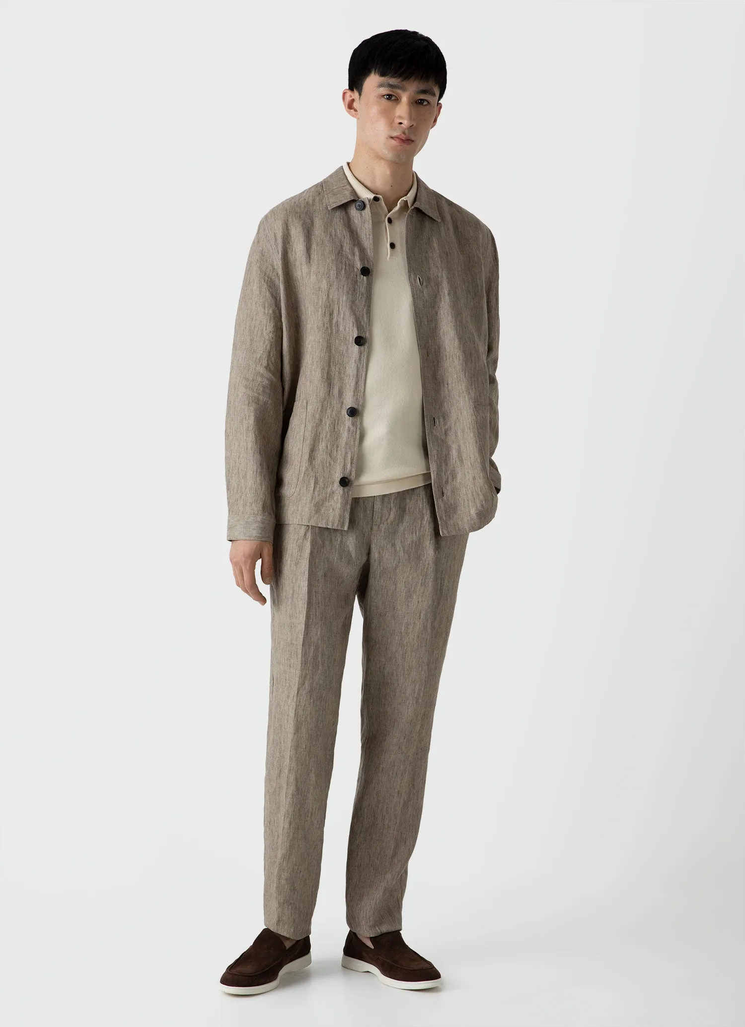 Men's Sea Island Cotton Polo Shirt in Undyed