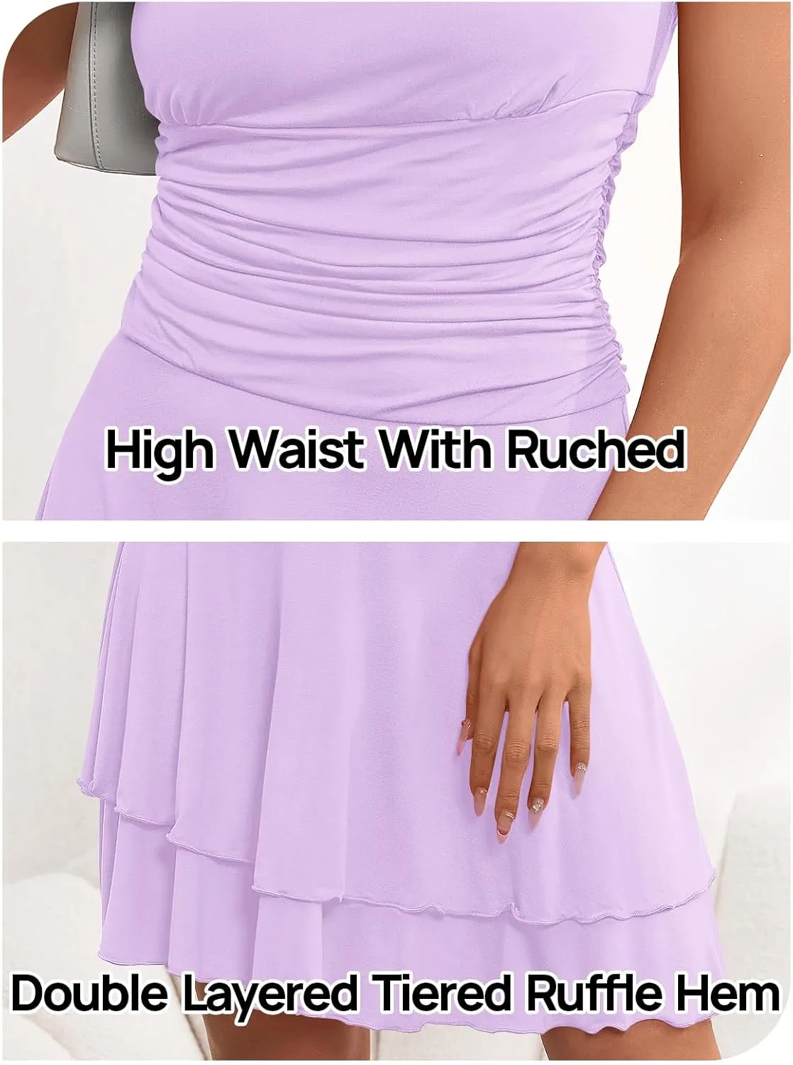 MEROKEETY Women's 2025 Summer Strapless Tube Dress Sexy Off Shoulder Ruffle Tiered Flowy Mini Dresses
