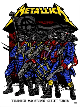 Metallica 2017  Gillette Stadium Foxborough, MA Poster- Tour Edition