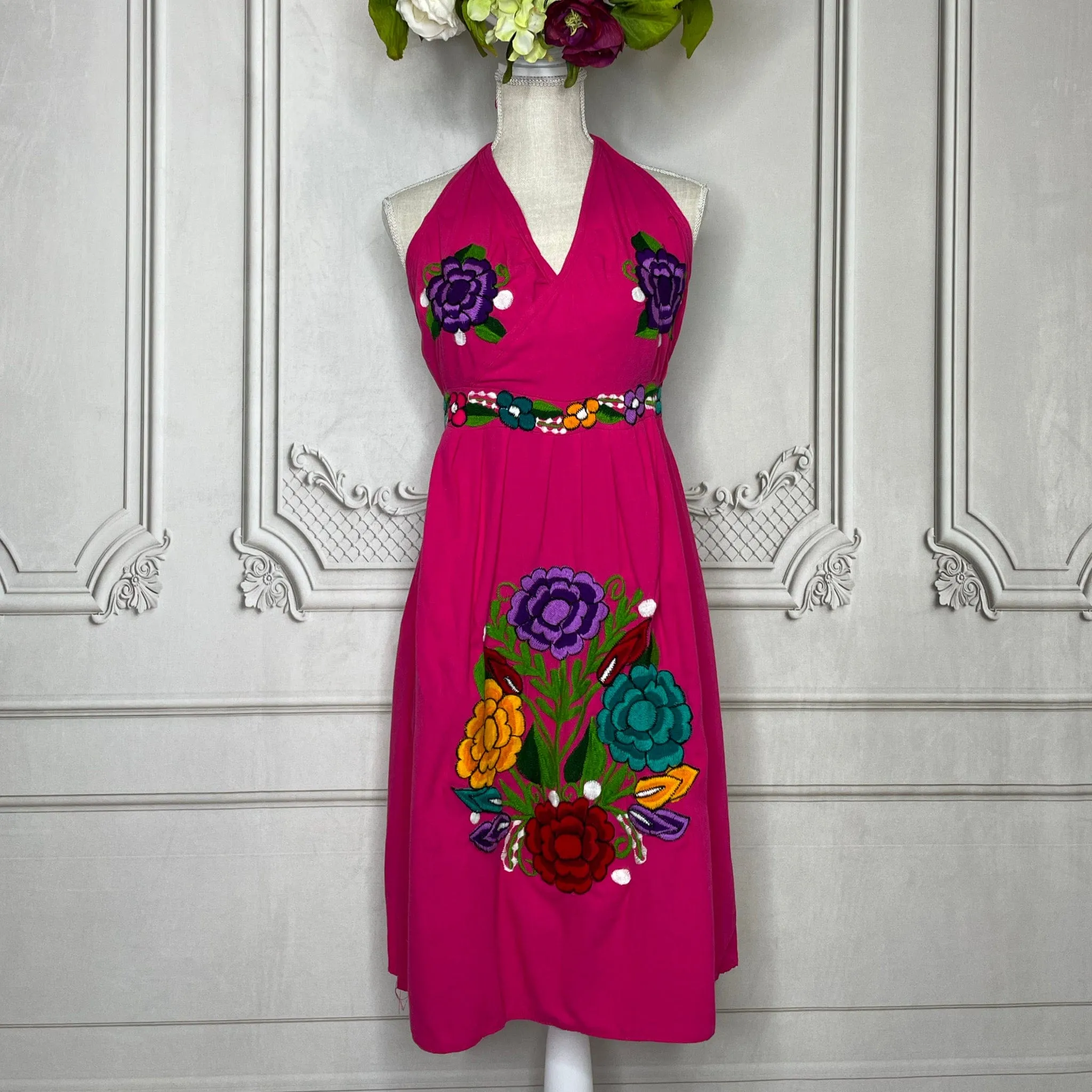 Mexican Halter Dress - Zinnia