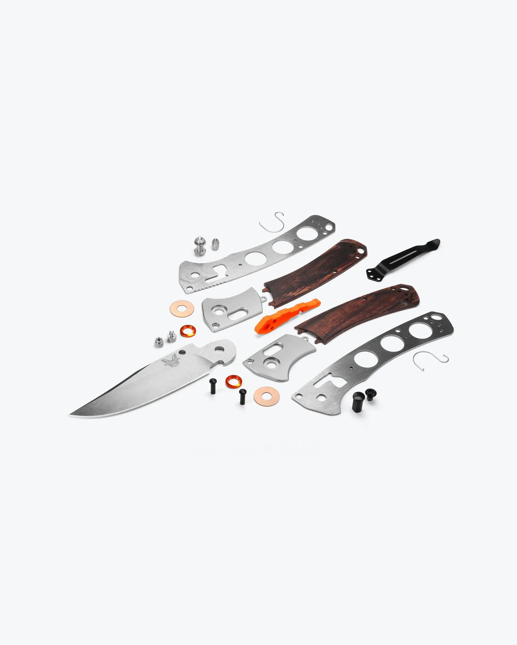 Mini Crooked River | Gray Aluminum & Wood | Clip-point