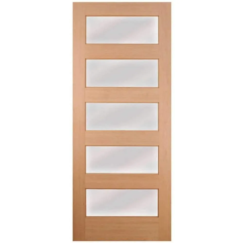 Modern Five Panel Horizontal Swinging Interior Glass Door