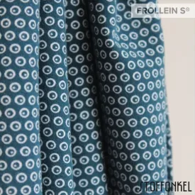Organic Cotton Jersey - Circles N Dots-Water by Night